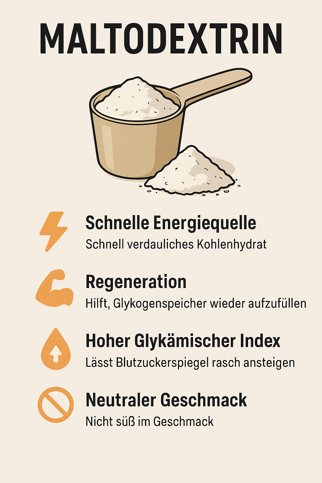 Schnelle Übersicht zu Maltodextrin.